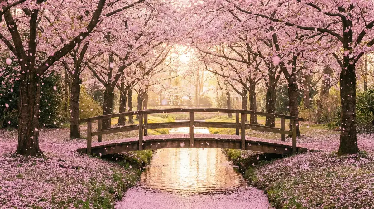 樱花桥畔 - 豆花网址 唯美风景